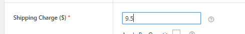 Set shipping charge value