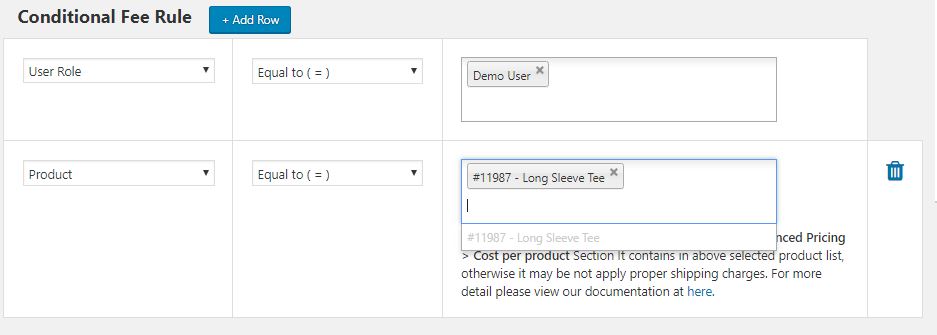 Add Multiple Conditional Fee Rules