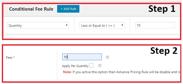 Charge Extra Fee when Certain Item Count Related Condition is fulfilled