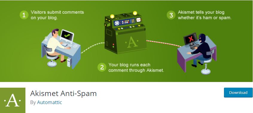 Figure 12 - Akismet anti-spam - List of Free WordPress Plugins to Improve Your Site