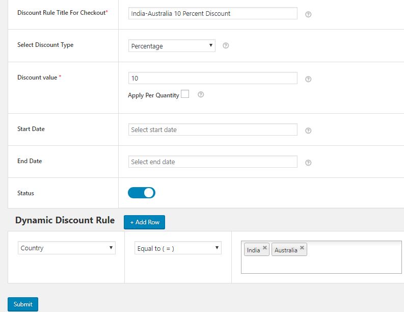 Figure 9 - Case 1 – Add 10% Discount for customers from India and Australia