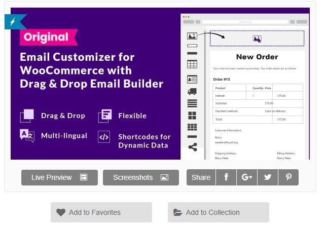 Figure 2 - Email Customizer for WooCommerce 