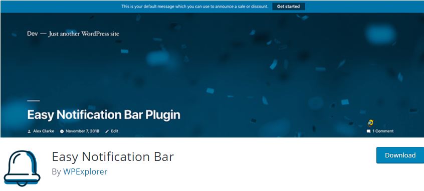 Figure 6 - Easy Notification Bar - List of the top 8 WordPress Notification Bar Plugins