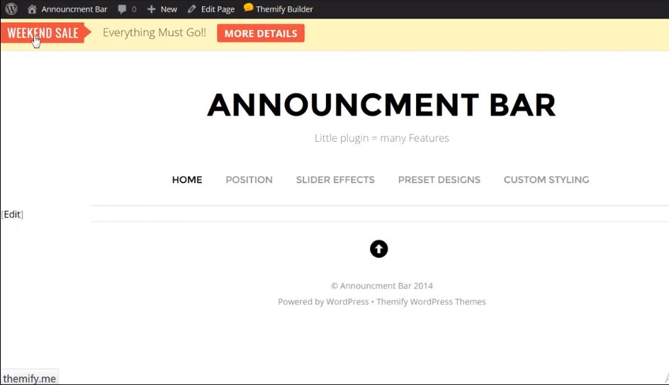 Figure 8 - Announcement Bar - List of the top 8 WordPress Notification Bar Plugins