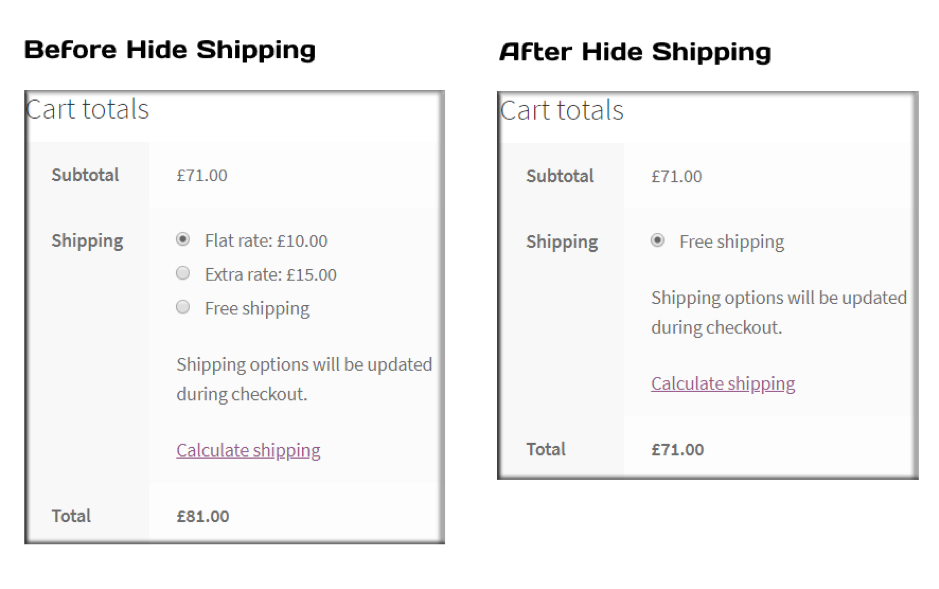 Hide Free shipping in WooCommerce