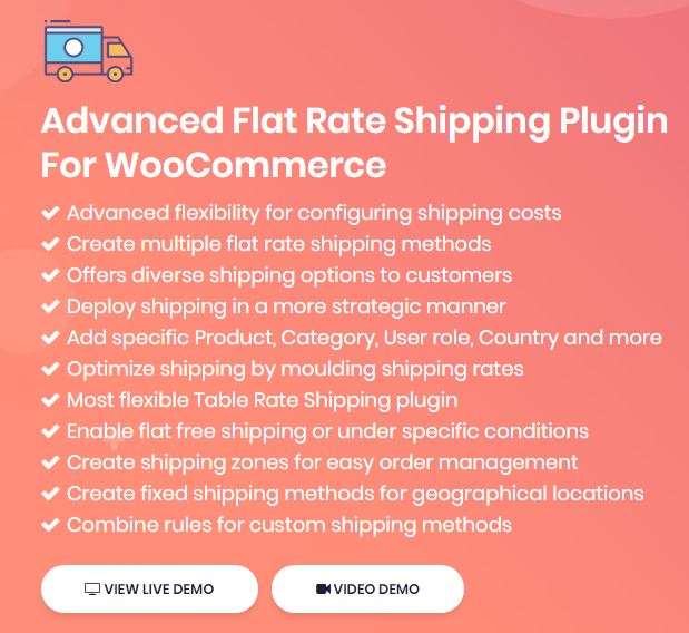 Figure 2: Features of Advanced Flat Rate Shipping Plugin for WooCommerce Plugin