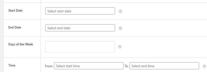 Figure 15: Setting time range for Flat Rate Shipping Plugin