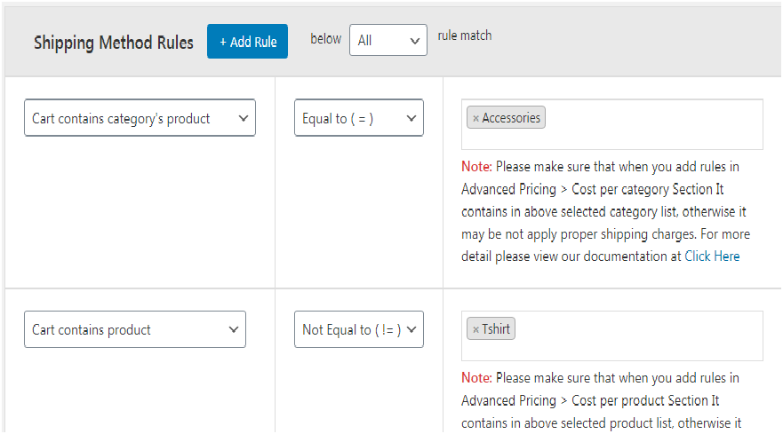 Figure 12 : Create a Shipping Method for the Case 'Cart Contains Category's Product'