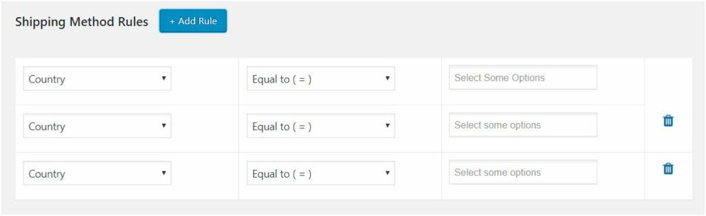 Figure 7 : Add multiple shipping method rules to a method