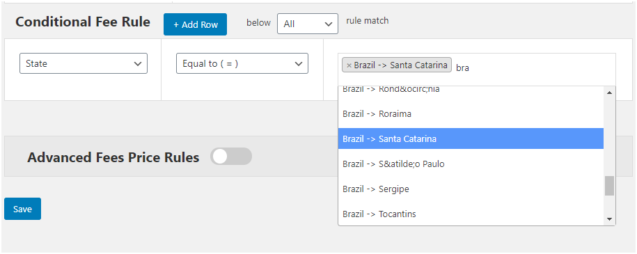 Figure 7 - Case Three: Apply £10 for Customers in Brazil->Santa Catarina