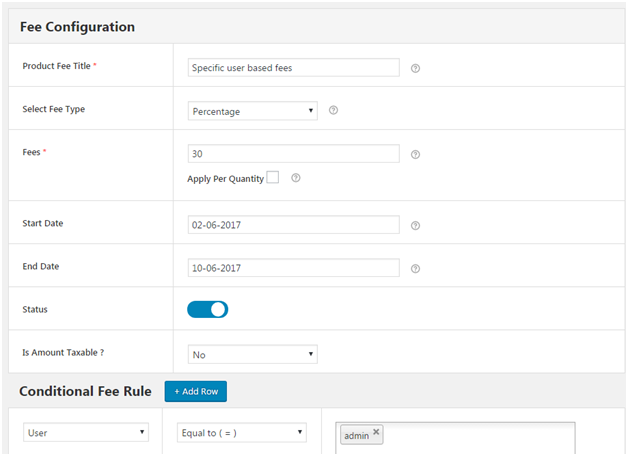 Figure 2 - Applying WooCommerce Extra Fees based on User Role