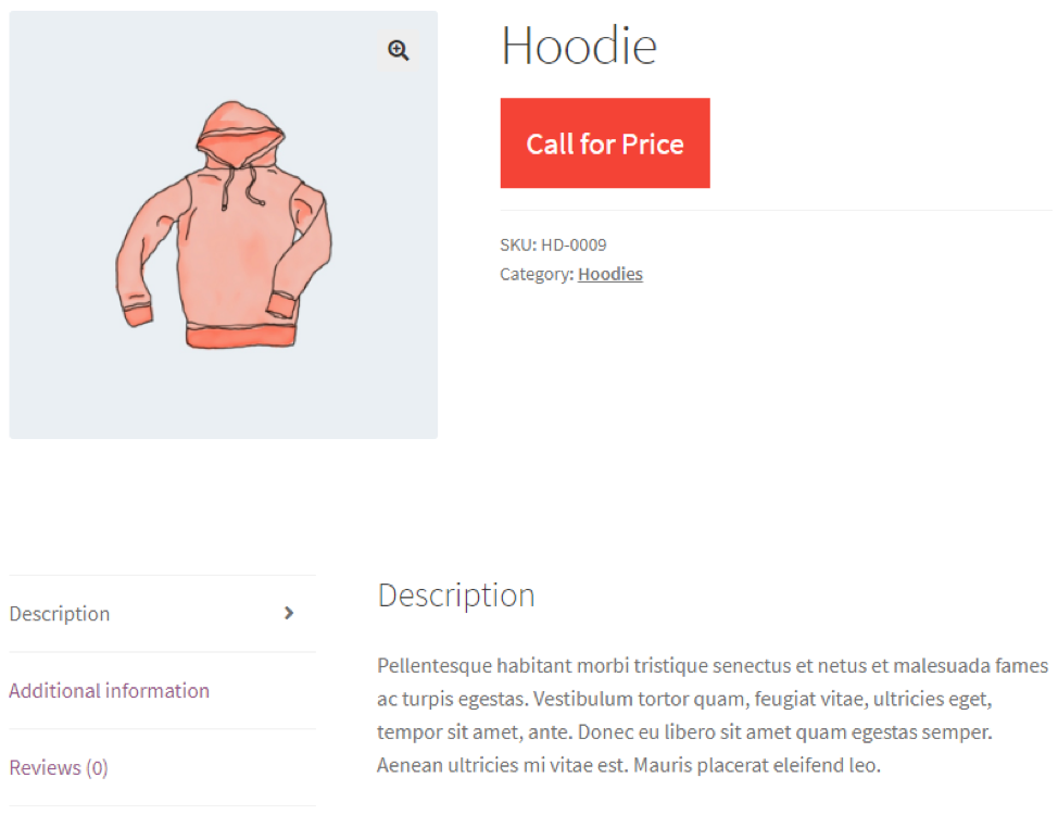 Call for Price Pro for WooCommerce with hoodie product