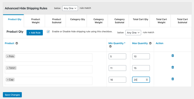 Advanced hide shipping rules for WooCommerce