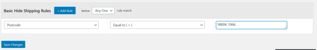 Figure 7 - Hiding Shipping methods based on Postal Code