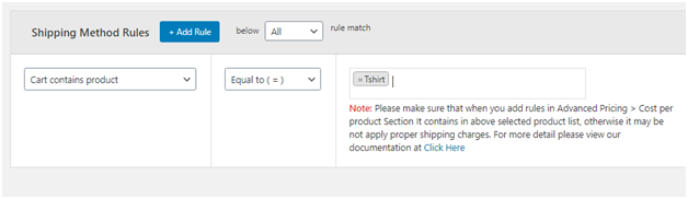 Figure 3: Apply Free shipping for one particular product type in WooCommerce