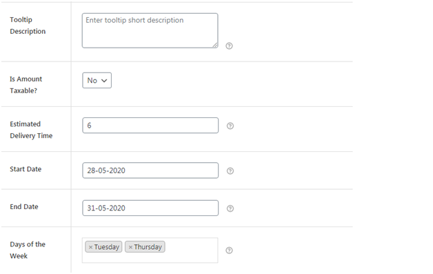 Figure 3 - Adding Shipping method related details