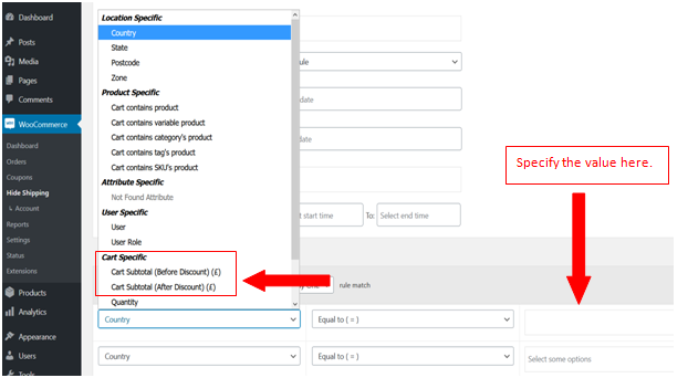 Figure 5 - Use Case 3 - Hiding the shipping methods as per Cart Subtotal