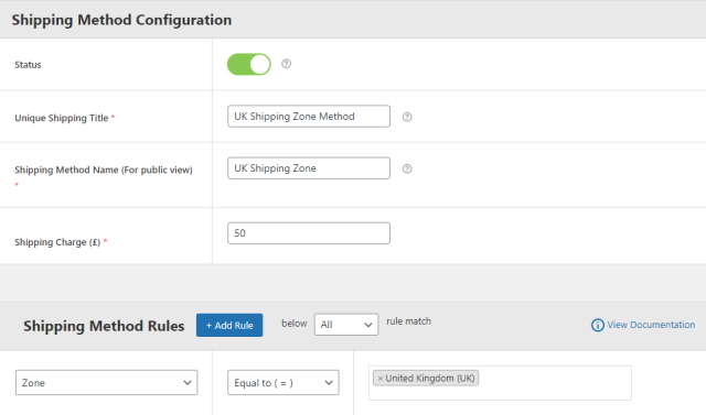 Creating a Zone specific rule