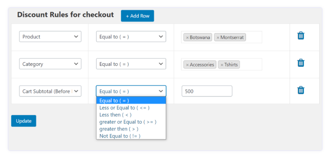 Set up discount rules