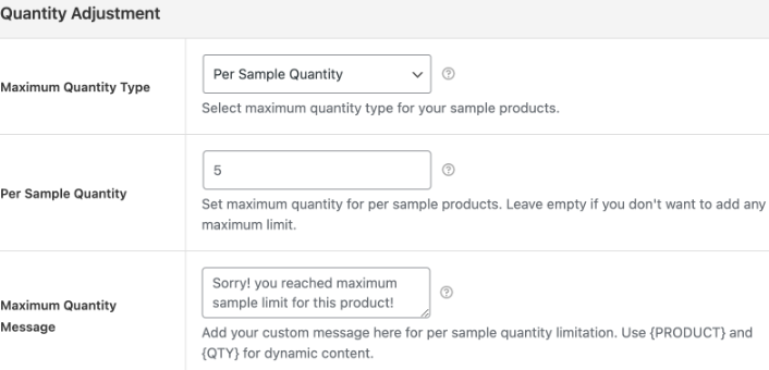 Add sample quantity