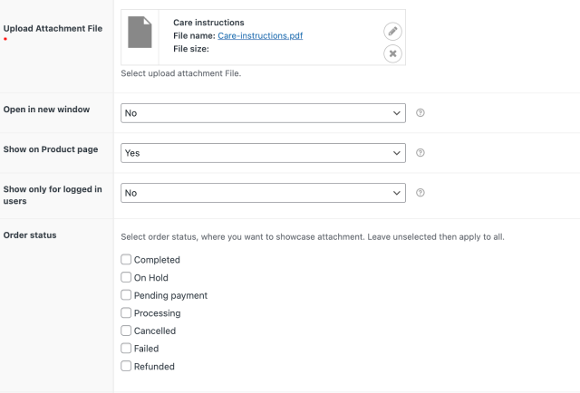 Configure file options