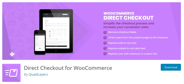 Direct checkout for WooCommerce