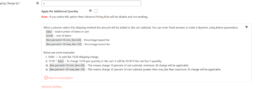 Enable fixed and variable rate shipping