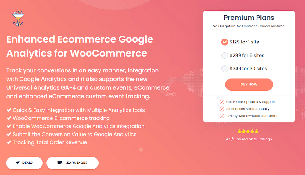 WooCommerce Plugin for Analytics for Ecommerce