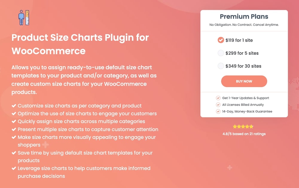 Product Size Chart WooCommerce Plugin