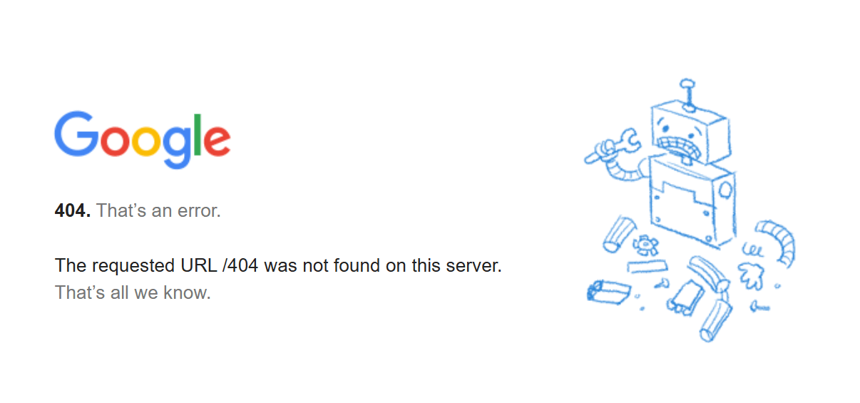 Google’s 404 error page