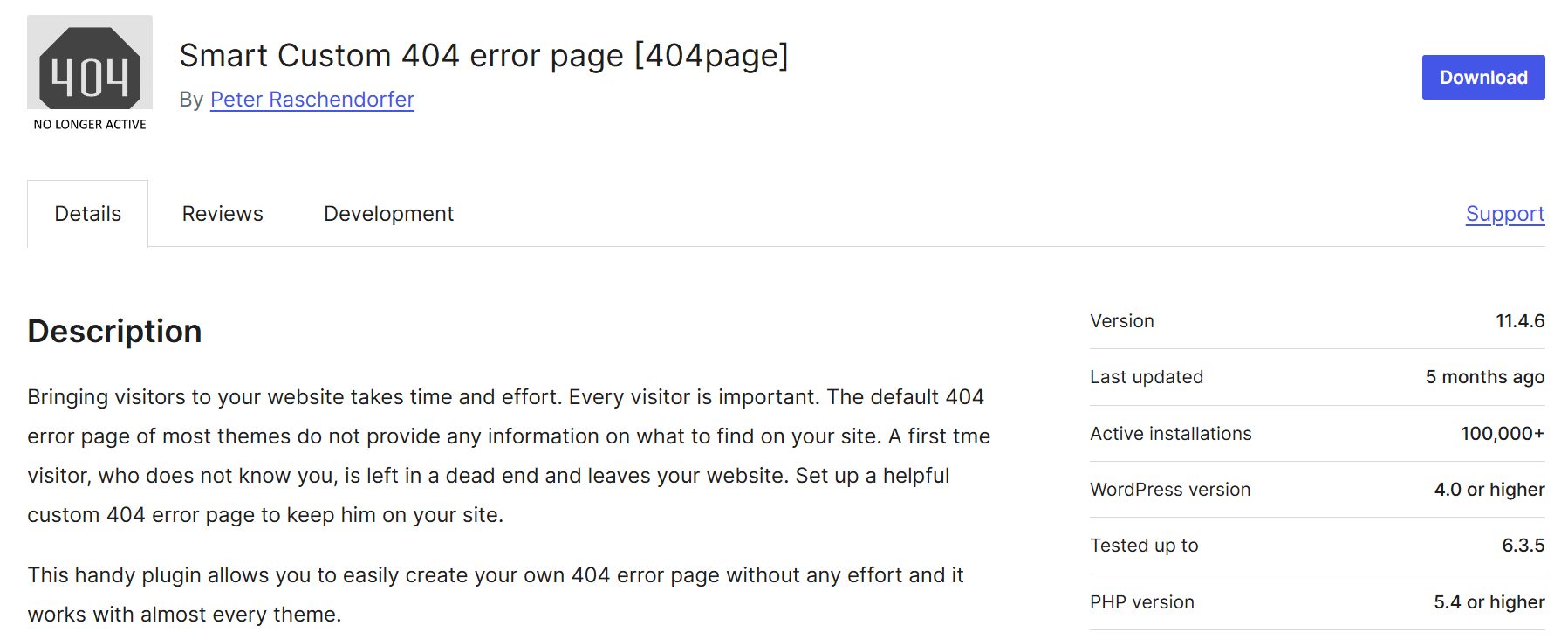 Smart Custom 404 Error Page (404page) plugin