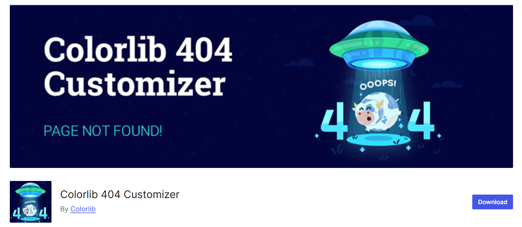 Colorlib 404 Customizer plugin