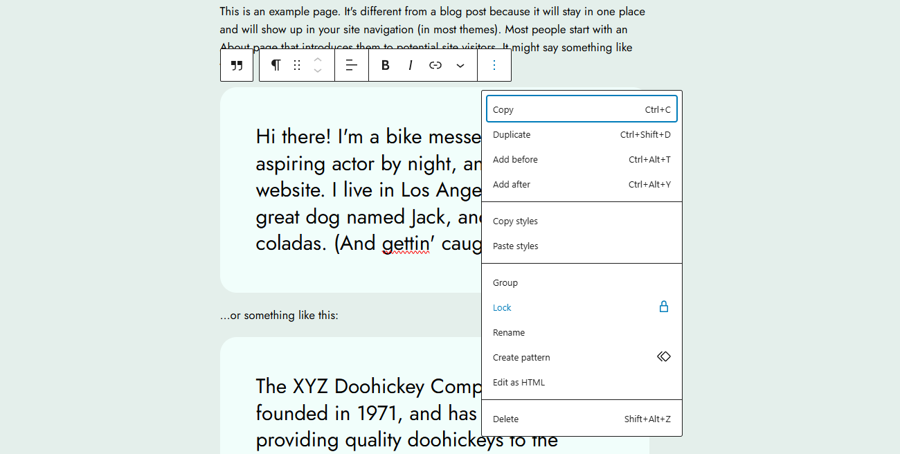 Locking blocks in the Editor