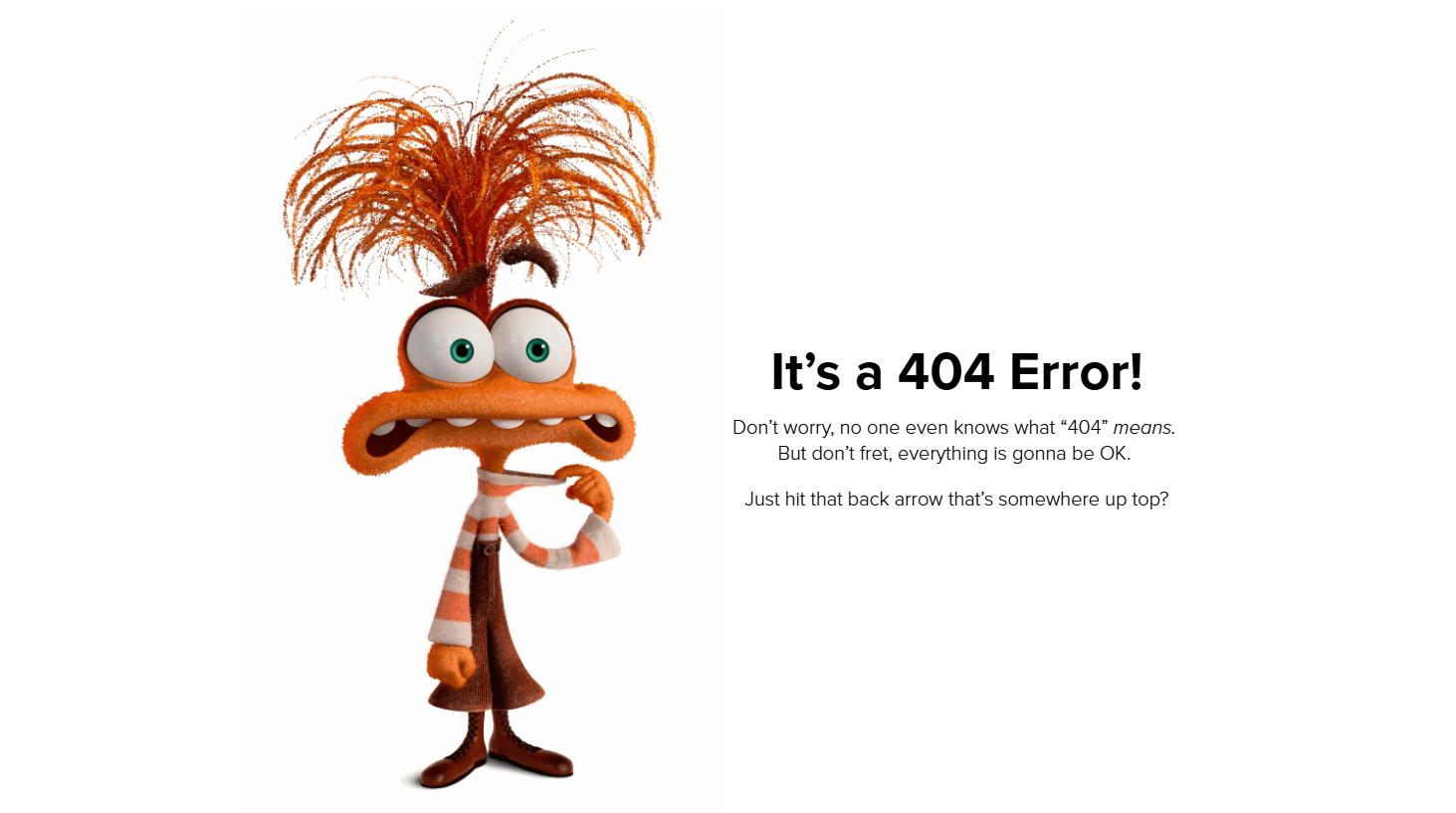 Pixar’s custom 404 error page