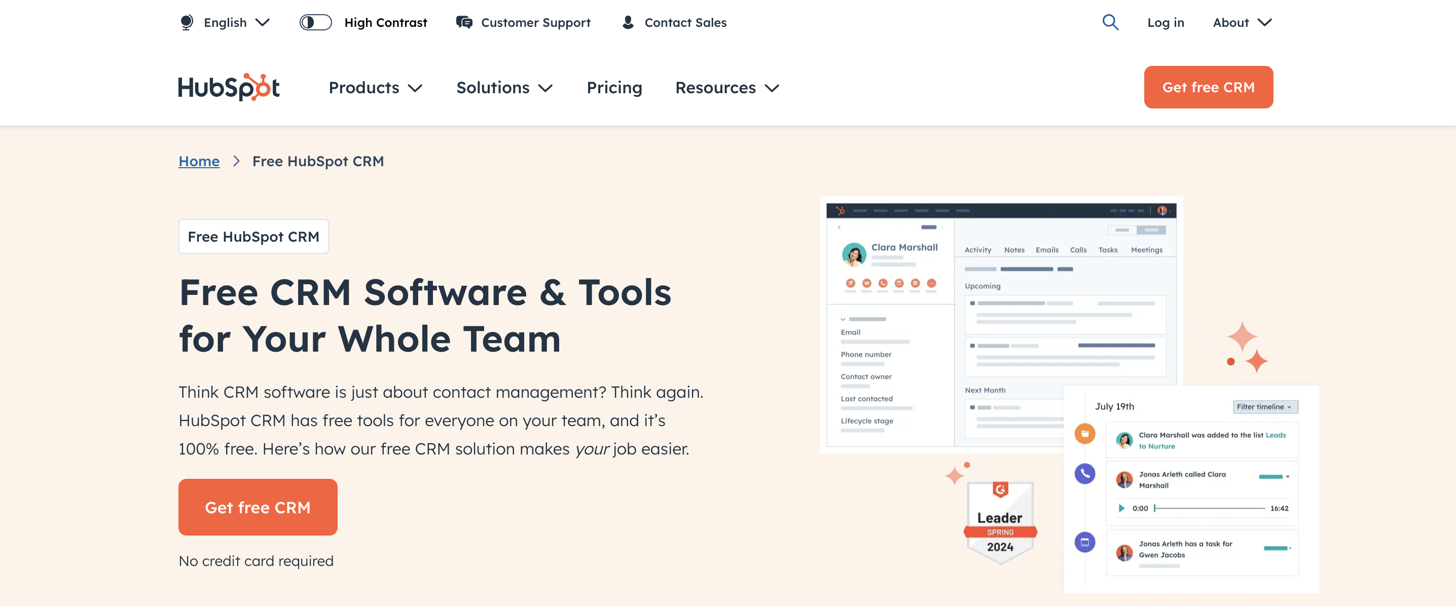 HubSpot Homepage