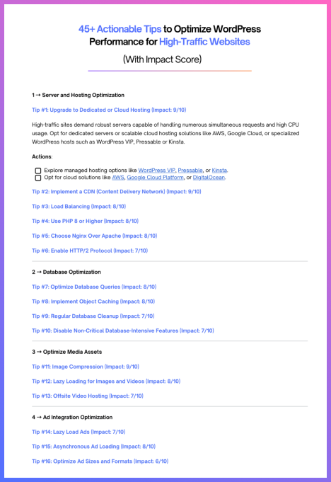 45 WordPress Performance Optimization Strategy to Bring <u>Page Load Time <2 Seconds</u> (Even for Media-Rich and Ad-Heavy Sites)