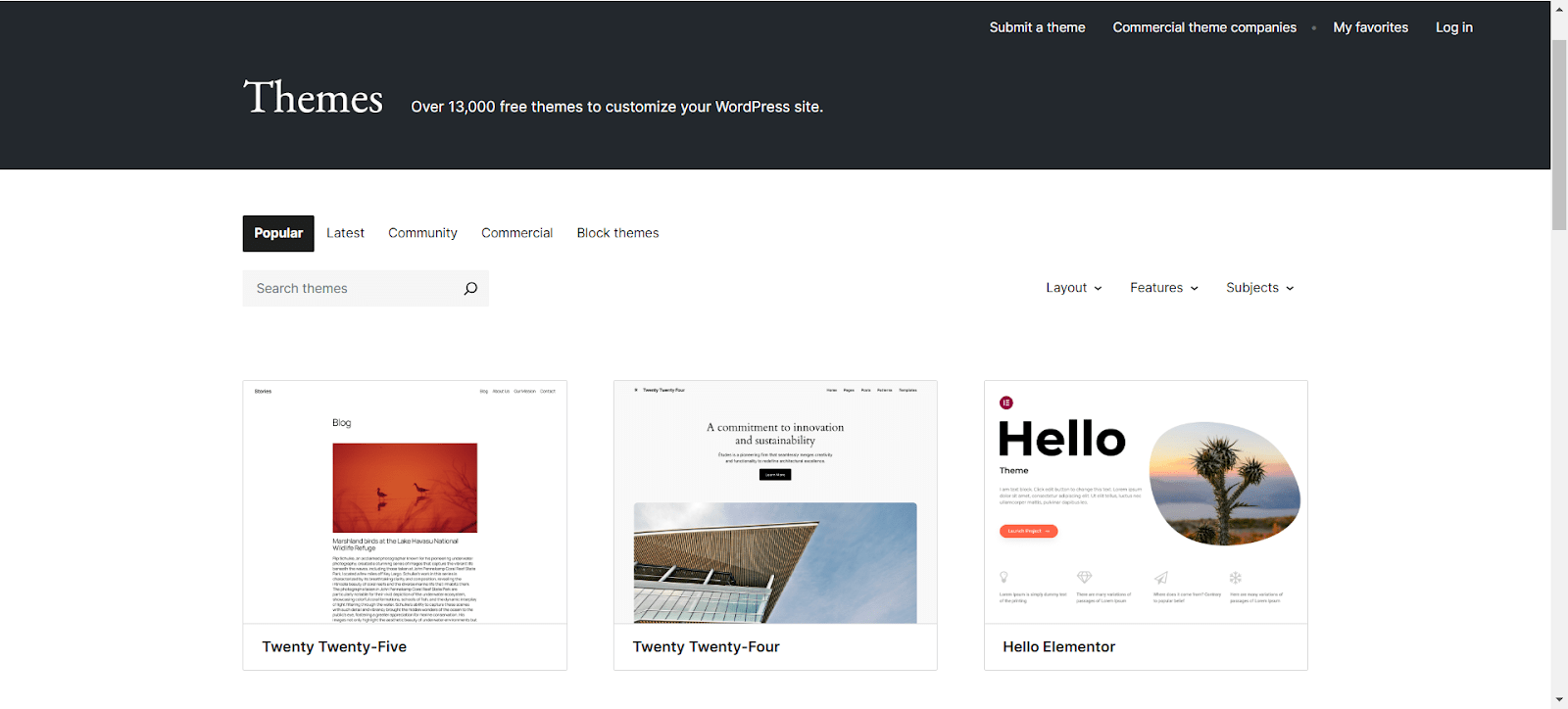 WordPress Theme Directory